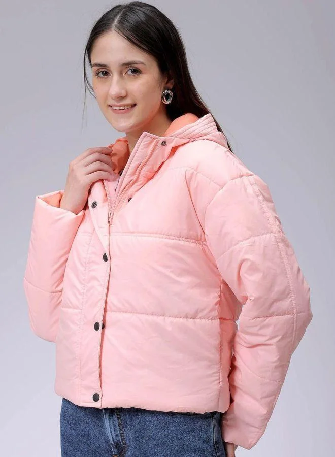 Freehand  Women Relaxed Fit Solid Hooded Full Sleeves Quilted Jacket for Women | Best Price UAE